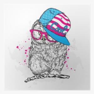 Cool Owl With Glasses And A Cap - Coole Eule