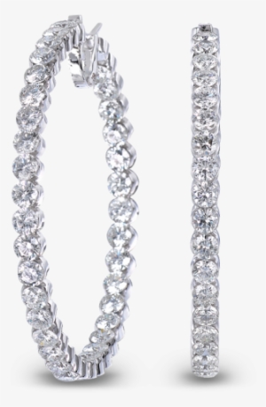 Description - Diamond Earrings Hoops Png