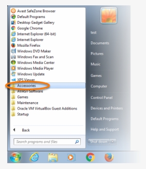 Click The Windows Start Button And Select All Programs - Обслуживание Windows 7 Меню Пуск