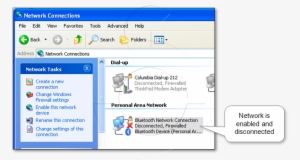 Make Sure That “bluetooth Network Connection” Isn't - Windows Xp Network Connections Bluetooth