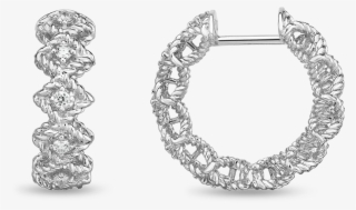 Roberto Coin Round Diamond Hoop Earring - Earring