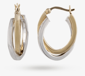 9ct 2 Colour Gold Hoop Earrings - Dyrberg/kern