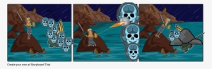 mythology storyboard-hercules vs hydra - illustration