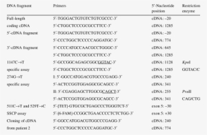 Oligonucleotide Primers Used For Scad Cdna Amplification, - Secuencia De Un Gen