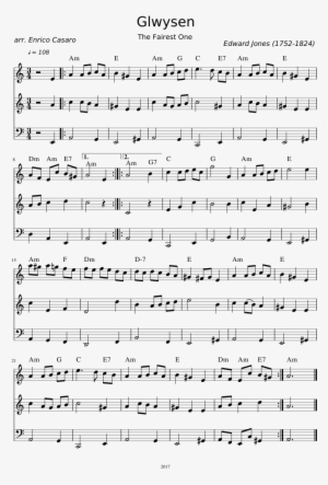 Glwysen Sheet Music Composed By Edward Jones 1 Of - Sheet Music