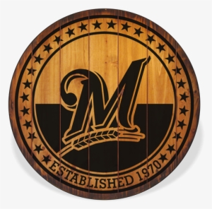 milwaukee brewers barrel top sign - emblem
