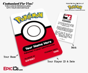 Pokemon Inspired Pokemon Player Id Badge [personalized]