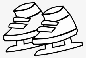 Shoe Clipart Black Kid - Skates Cartoon Black And White