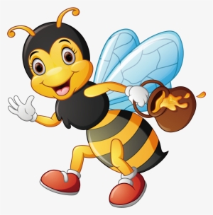 Clip Art Stock Cartoon Illustration Carrying Honey - Cartoon Pictures Of Honey Bee