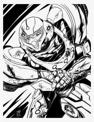 Transparent Lineart - Metroid Black And White
