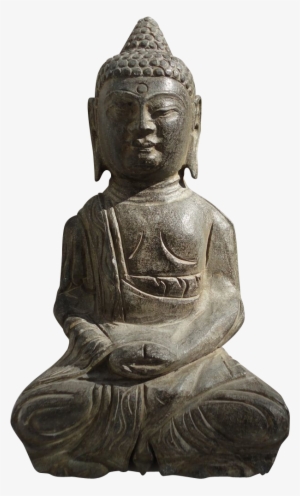 Antique Chinese Stone Sitting Buddha Statue - Buddha Statue Transparent Background