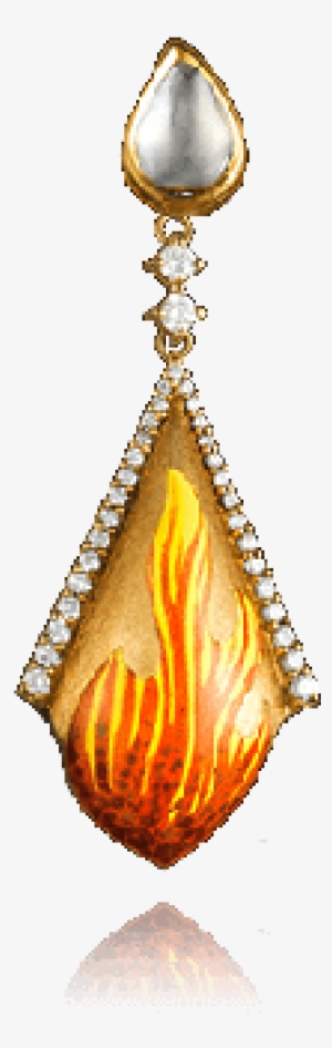 Column Of Enamel Channels Flame As White Diamond Earrings - Earring