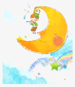 Clipart Free Download Cartoon Clip Art The Moon Children - Art