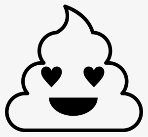 Smiling With Heart Eyes Poop Emoji Rubber Stamp - Poop Emoji Clipart Black And White