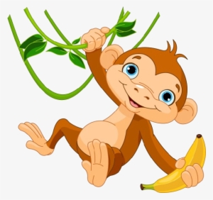 Hanging Monkey Png Image Black And White Download - Monkey Clipart