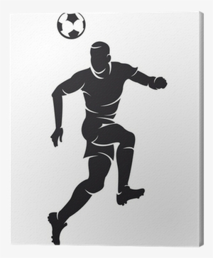 Vector Football Player Silhouette With Ball Isolated - رسومات رياضية كرة قدم