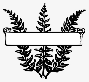 Rolling In Ferns - Ribbon Title Clipart Png