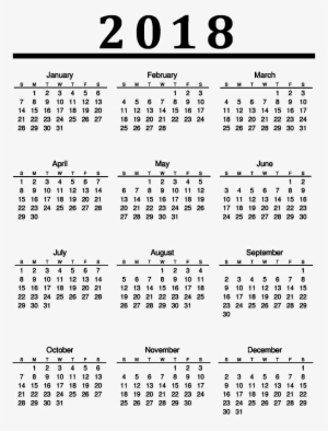 Calendar 2018 Png Photo - Calendar