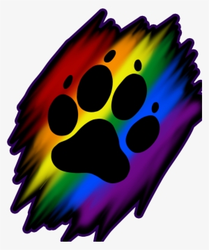 Rainbow Clipart Dog - Rainbow Paw Print Art