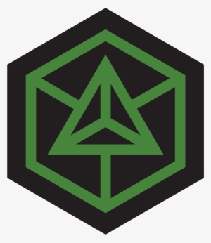 Enlightened Hexagon - Green And Blue Background