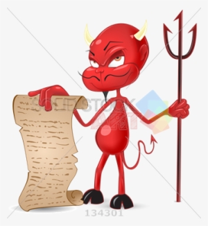 Stock Illustration Of Red Devil Character With Horns - Devil