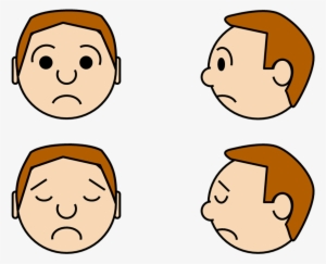 powerpoint people expressions, etc - sad face side view cartoon