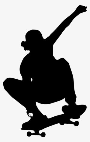 Download Png - Black And White Skateboarder