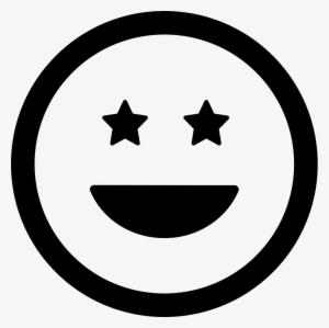 Smiling Happy Emoticon Square Face With Eyes Like Stars - Number 12 In Circle