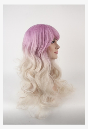 Pink Platinum Blonde Curly Wig Png Pink Platinum Hair - Wig