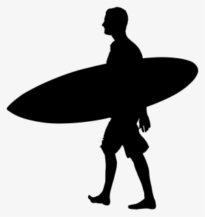 Clip Royalty Free Library Man Carrying Silhouette Big - Surfboard Clipart