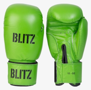 Standard Leather Boxing Gloves Green - Blitz - Pu Boxing Gloves