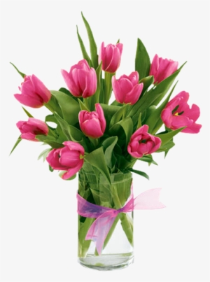 Beautiful Spring Tulips From Spring Flowers - Pink Tulips Flowers In Vase