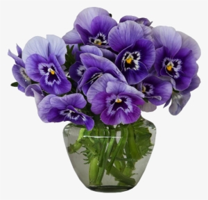 Violets Vase Bouquet Clipart - Violets In A Vase