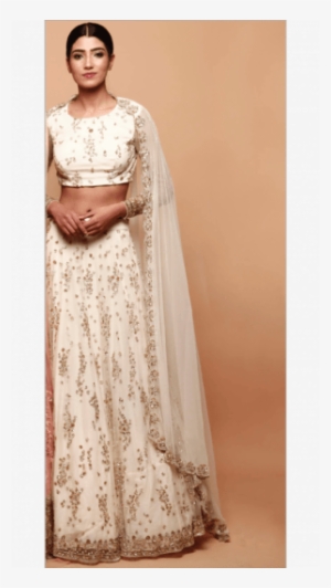 White Cluster Lehenga Set - Indian Wedding Dresses For Bride's Sister