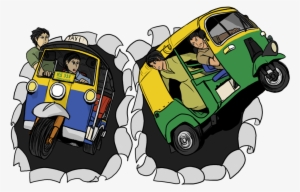 Autowallahs Of Mumbaipur -i - Auto Rickshaw Images Cartoon Png