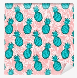 Seamless Pattern From Hand Draw Green Pineapples On - Drawing
