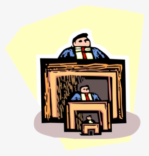 Vector Illustration Of Business Management Leadership - Cartoon
