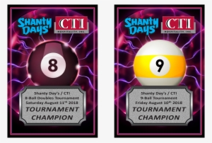 Shanty Days Pool Tournament Plaques - Cue Sports
