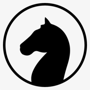 Horse Head Black Shape Facing Left Inside A Circle - Horse Head Circle