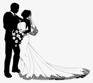Wedding Clipart/printable Bride And Groom Silhouette, - Modern Wedding Couple Silhouette