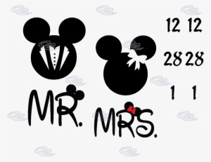 Funny Bride And Groom Silhouette Png Download - Mickey Bride And Groom