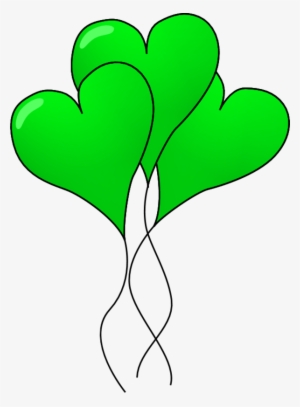 Clipart Birthday Heart - Green Heart Balloons Clipart
