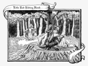 An Illustration Of The Classic Fairy Tale “little Red - Little Red Riding Hood Classic Illustration