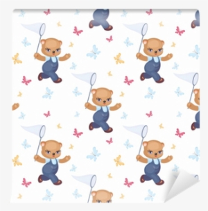 Children's Seamless Pattern With The Image Of A Cute - Teddy Bear