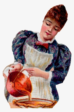 Victorian Woman Making Pie Download Image