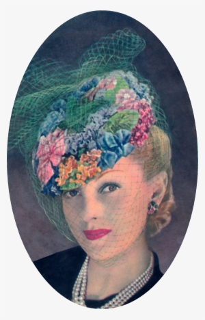 French Woman In A Flowered Hat Friday Vintage Freebie - Hat