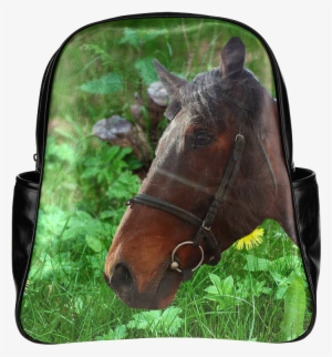 Horse And Grass Multi-pockets Backpack - Mare