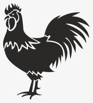 rooster and hen silhouette - chicken vector