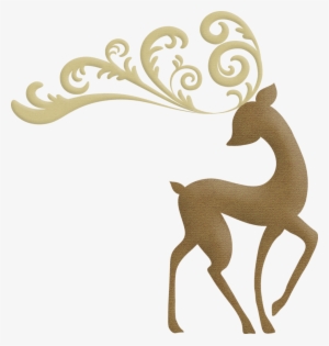 Christmas Elegant Reindeer Clip Art - Elegant Christmas Reindeer Clip Art