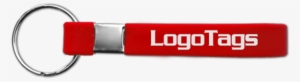 Logotags Red Silicone Bracelet Keychain No Background - Keychain Logo